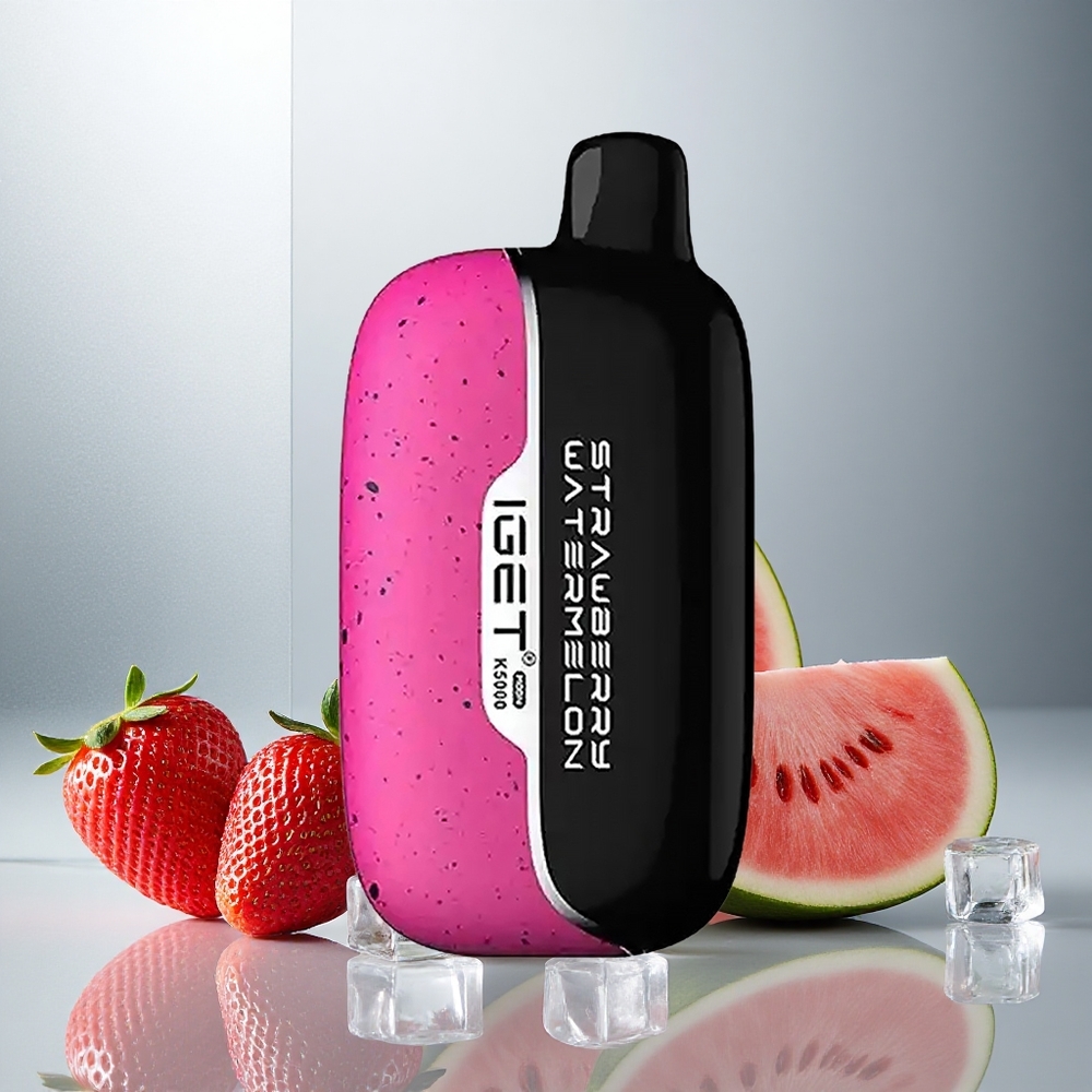 IGET Moon K5000 Puffs Enkratna E-cigareta Jagoda Lubenica Led, Teža: 81,5 g, Do 5000 Pufov