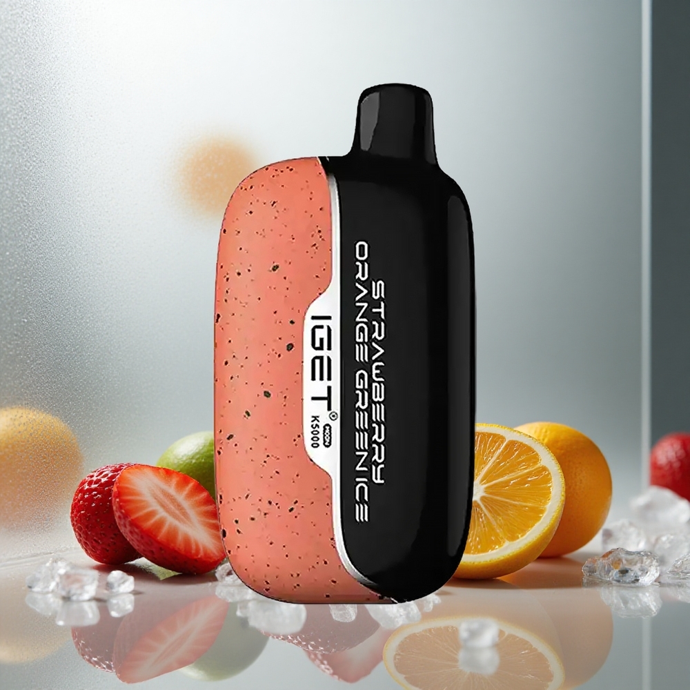 IGET Moon K5000 Puffs Enkratna E-cigareta Jagoda Oranžna Zeleni Led, 81,5 g, 5000 Puffov