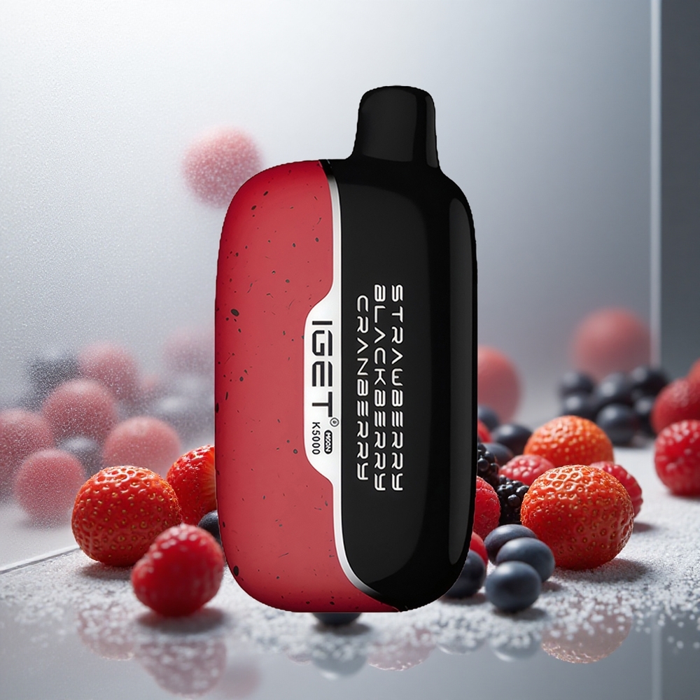 IGET Moon K5000 Puffs Enkratna E-cigareta Jagoda, Črni Robid, Brusnica – Do 5000 Puffov, 81,5 g