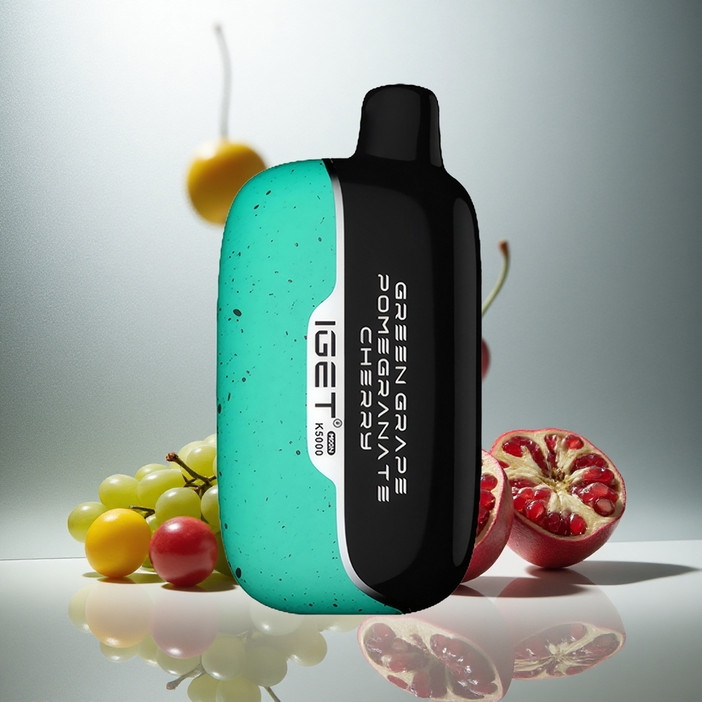 IGET Moon K5000 Puffs Enkratna E-cigareta Zelena Grozdje Granatno Jablanje – 81,5 g, 5000 Puffov