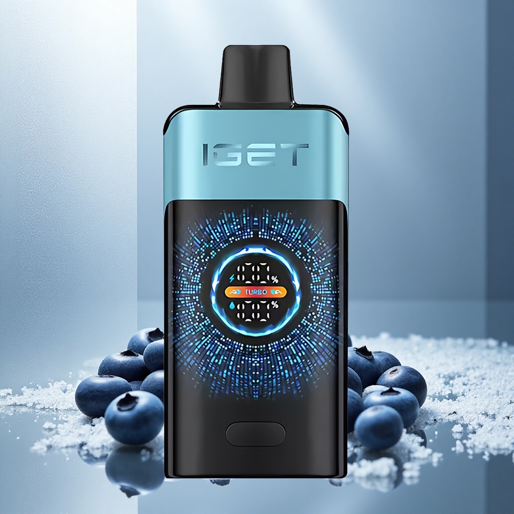 IGET ONE 12000 Pofov Enkratna E-cigareta Borovnični Led s 2700 mAh Baterijo in Velikim Pobarvanim Zaslonom