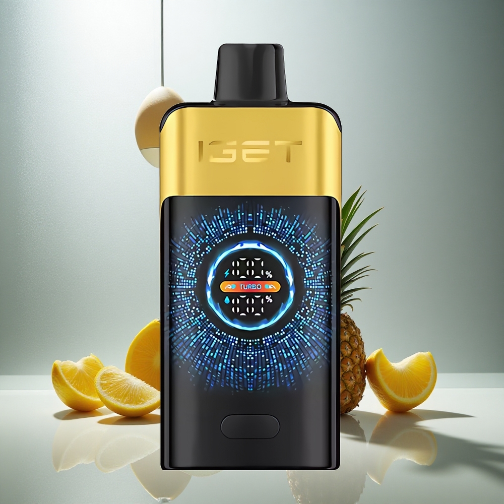 IGET ONE 12000 Puffov Enkratna E-cigareta Kivi Ananas z Velikim Poglobljenim Barvnim Zaslonom in 2700 mAh Baterijo