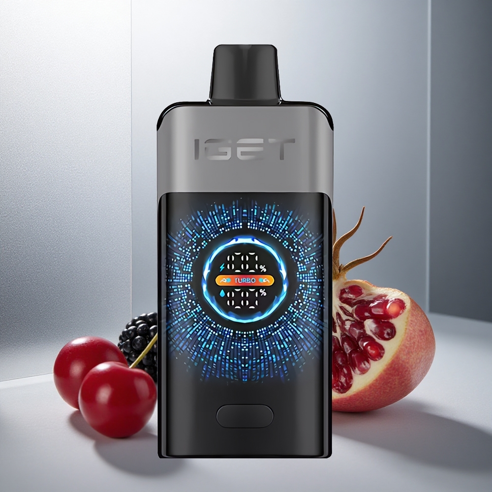 IGET ONE 12000 Pufs Enkratna Vape Jagoda Češnja Granatnik s 2700 mAh Baterijo in Velikim Zaslonom
