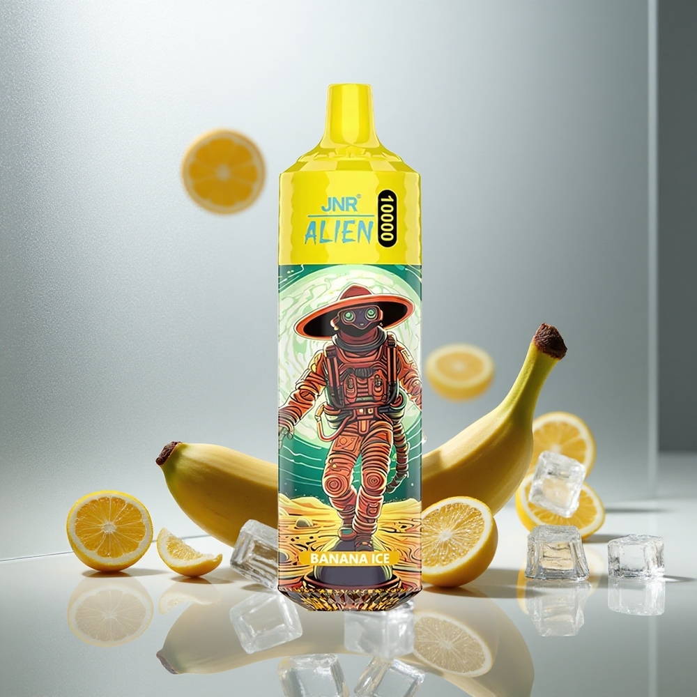 JNR Alien 10000 Puffs Enkratna E-cigareta Bananina Ledena z 850mAh Baterijo in LED (RGB) Lučmi