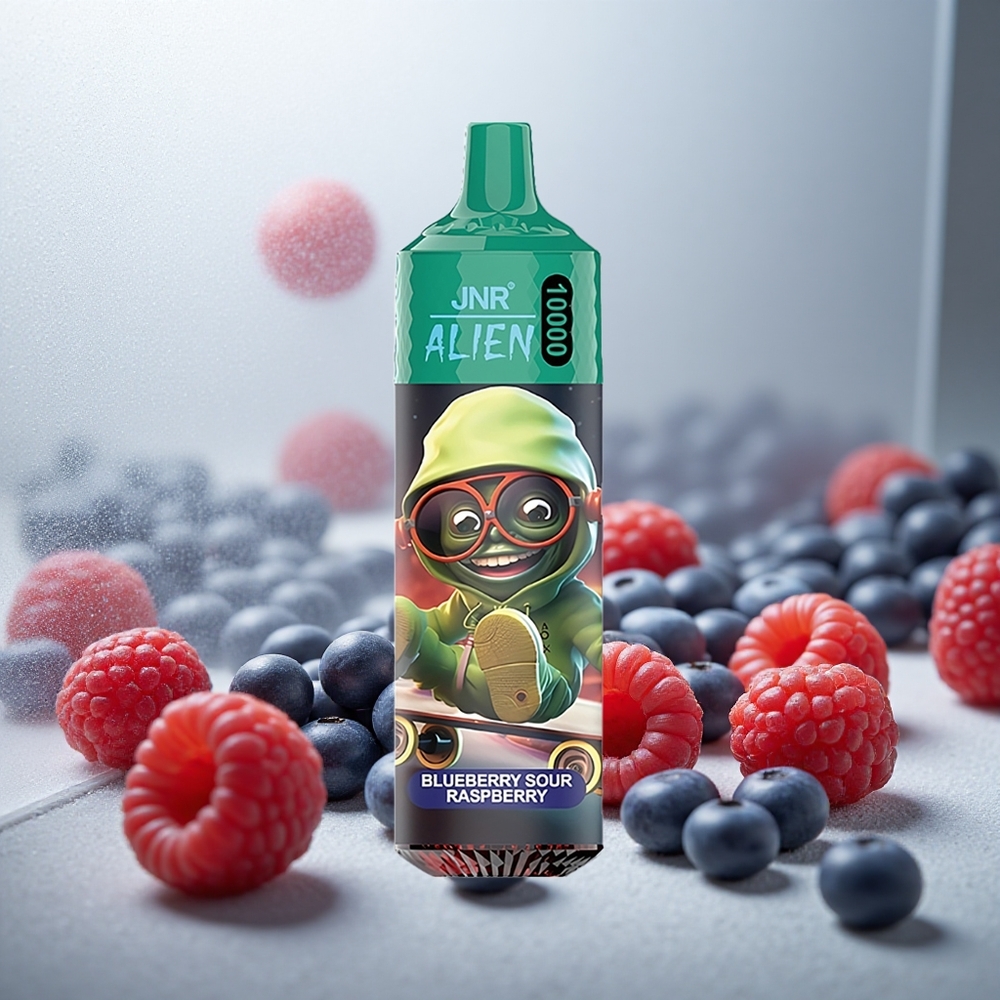 JNR Alien 10000 Puffs Enkratna E-cigareta Borovnica-Kisla Malina z 850mAh Baterijo in Tip-C Polnjenje