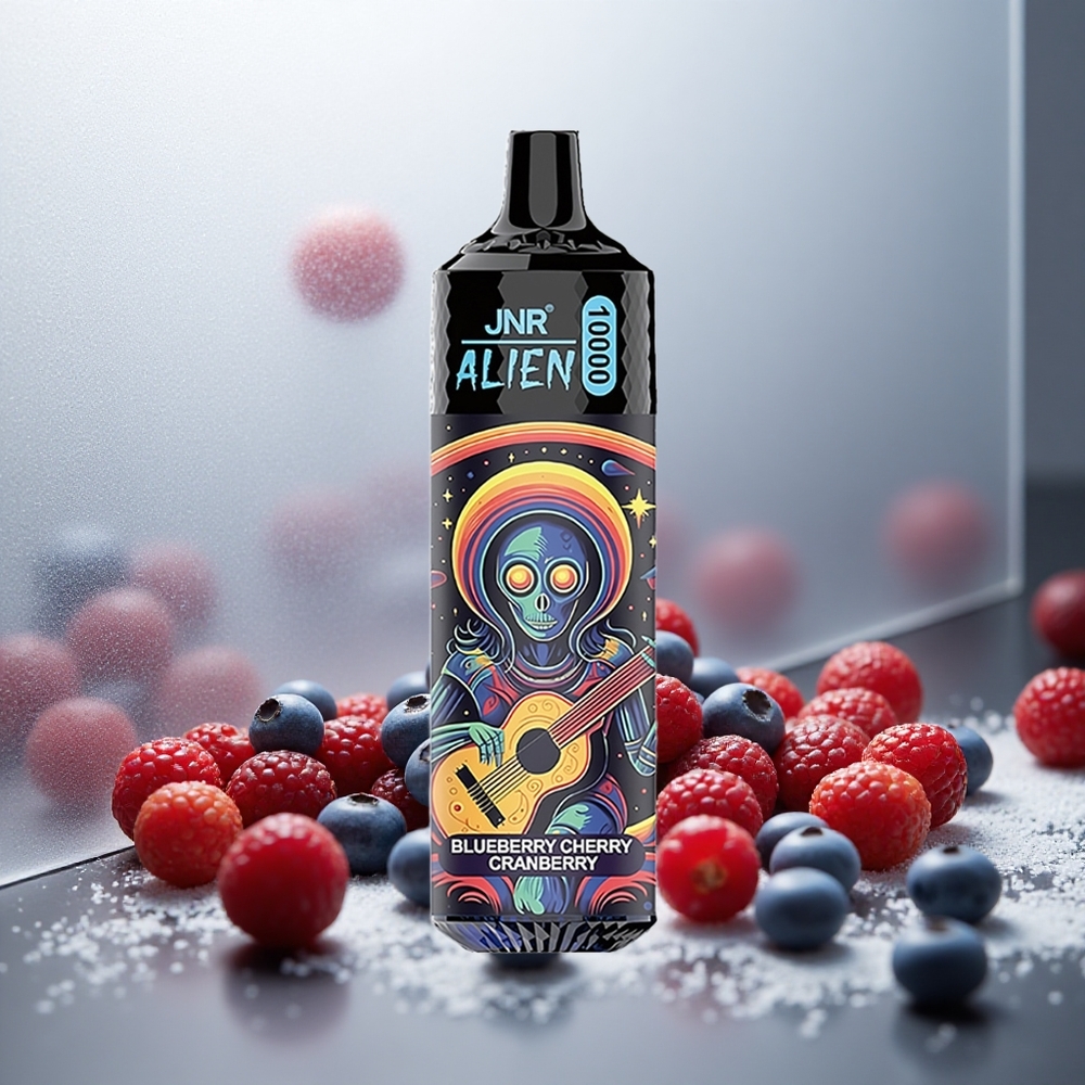 JNR Alien 10000 Puffs Enkratna E-cigareta Borovnica Češnja Brusnica z 850mAh Baterijo in LED (RGB) lučmi