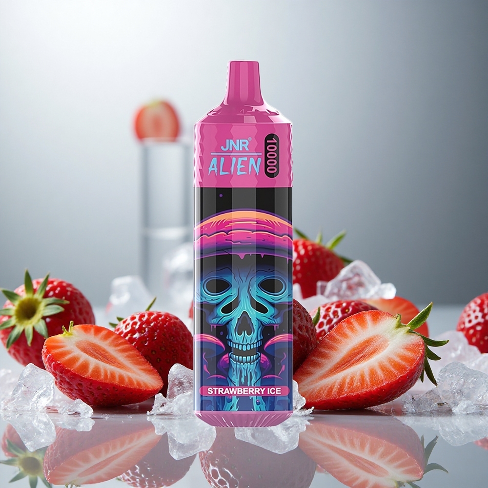 JNR Alien 10000 Puffs Enkratna E-cigareta Jagodni Led z 850mAh Baterijo in RGB Lučmi