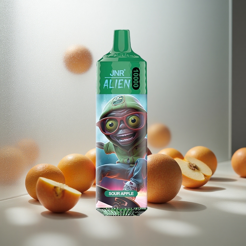 JNR Alien 10000 Puffs Enkratna E-cigareta Kislo Jabolko 850mAh RGB Luči