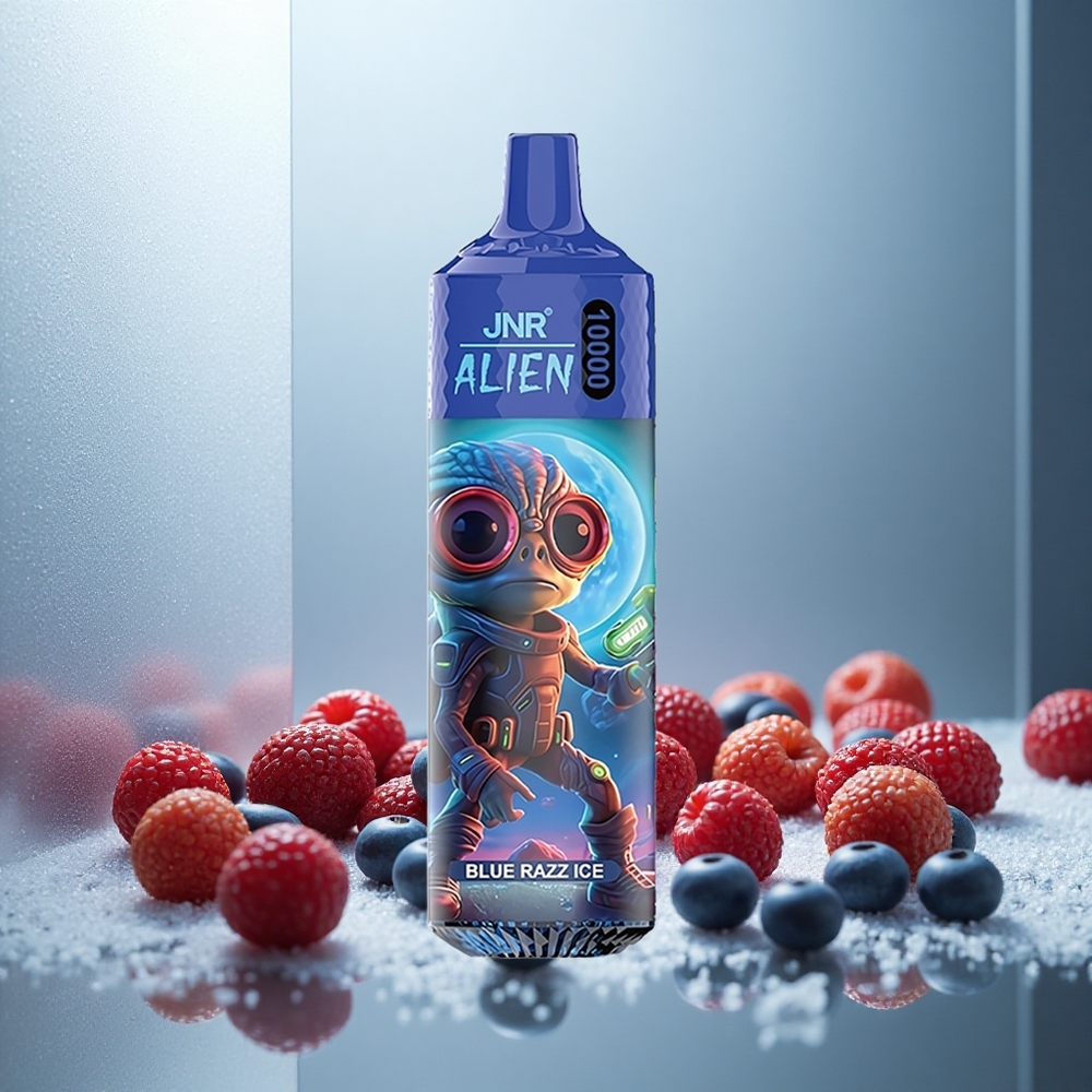 JNR Alien 10000 Puffs Enkratna E-cigareta Modra malina led s 850mAh baterijo in RGB lučmi