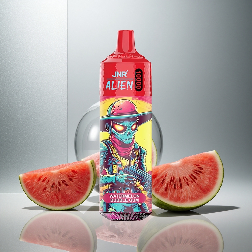 JNR Alien 10000 Puffs Enkratna Vape Lubenica Žvečilni Gumi z 850mAh Baterijo in LED (RGB) Lučmi