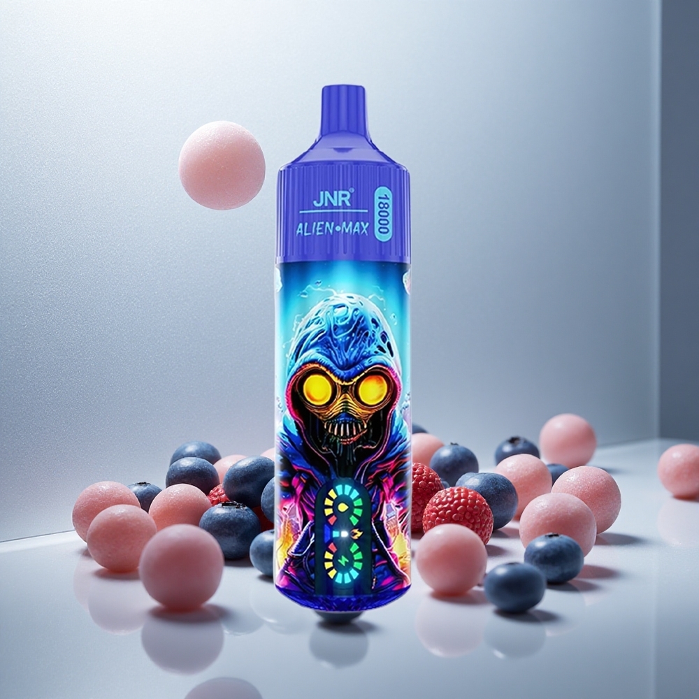 JNR Alien Max 18000 Puffs Enkratna E-cigareta Borovnični Bubblegum s Smart LED Display in Type-C Hitrim Polnjenjem