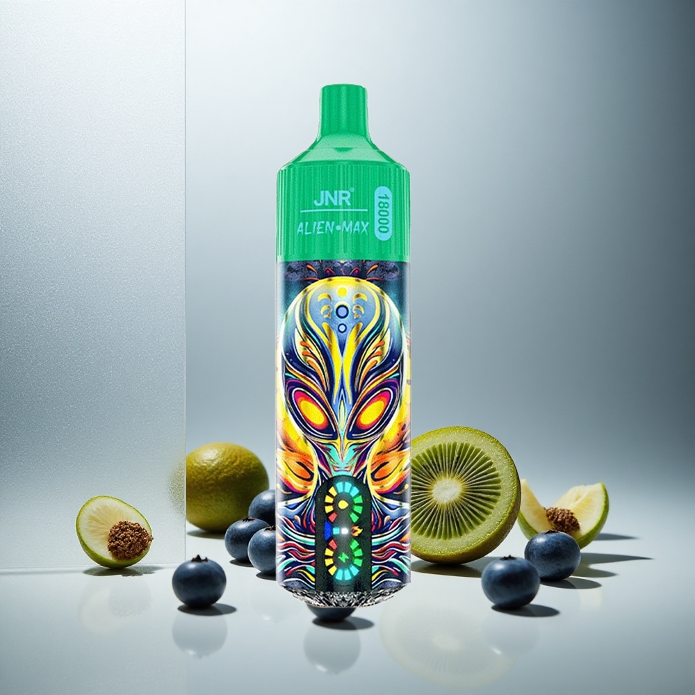 JNR Alien Max 18000 Puffs Enkratna E-cigareta Borovnica Kivi z Dvojna mrežasta tuljava & Dual Core in 28ml E-tekočine