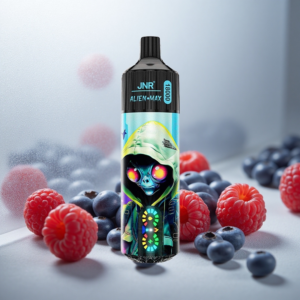 JNR Alien Max 18000 Puffs Enkratna E-cigareta Borovnica Malina s Pametnim LED Zaslonom in 850mAh Baterijo