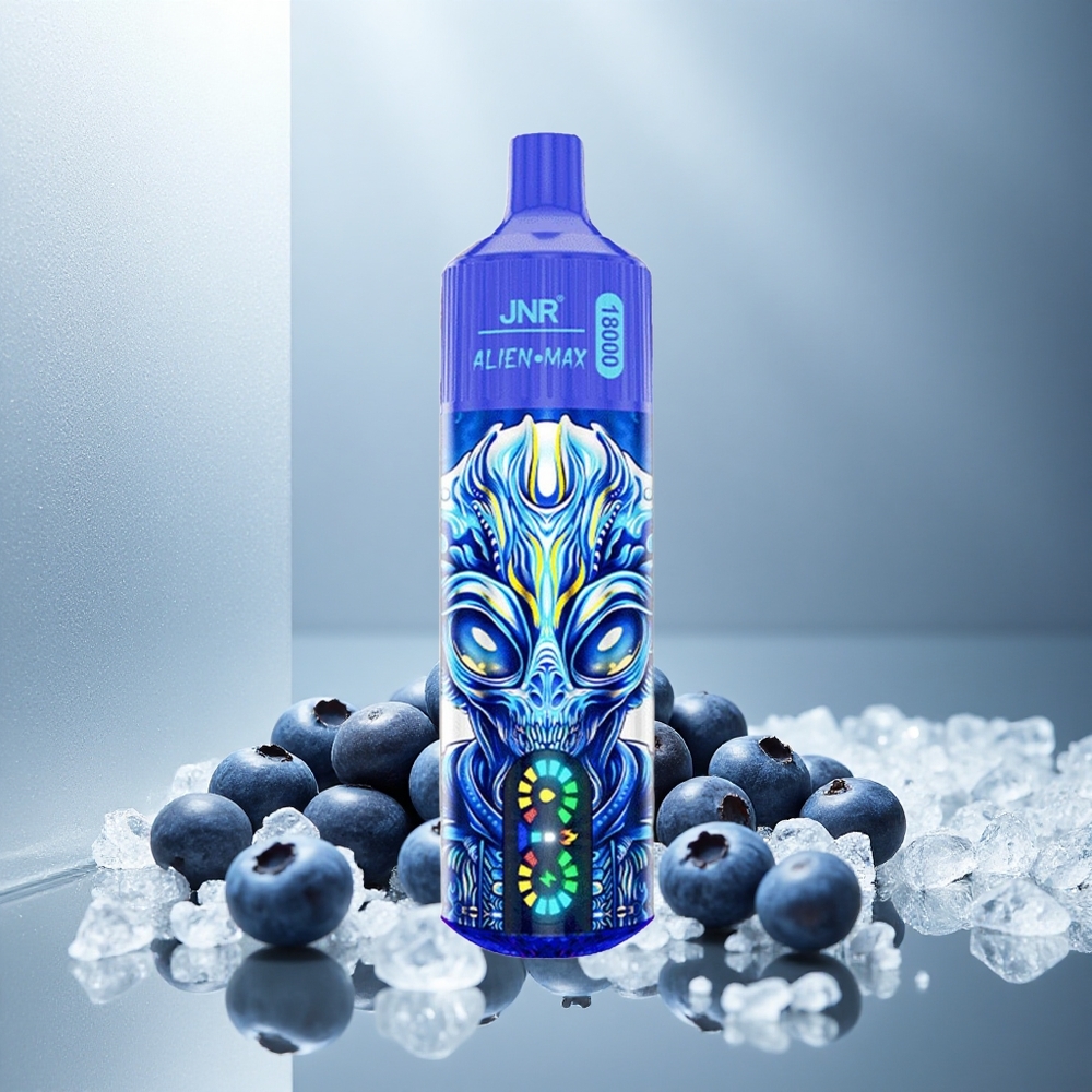 JNR Alien Max 18000 Puffs Enkratna E-cigareta Borovnica na Ledu s Smart LED Display in Dvojna mrežasta tuljava