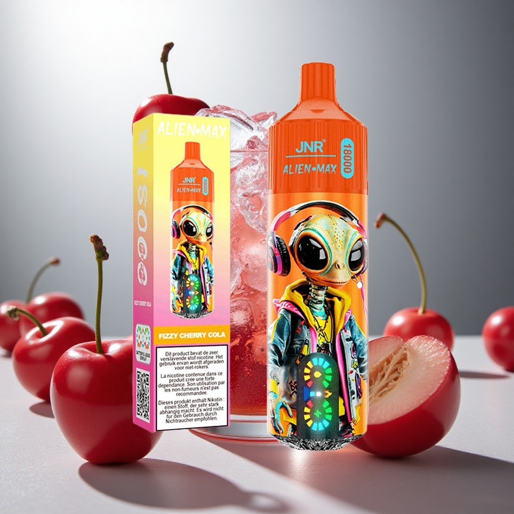 JNR Alien Max 18000 Puffs Enkratna E-cigareta Fizzy Češnjeva Kola – 28ml E-tekočina & Hitro Polnjenje Type-C