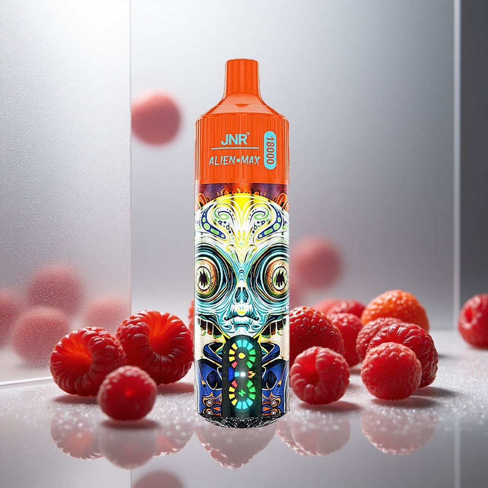 JNR Alien Max 18000 Puffs Enkratna E-cigareta Jagoda Malina Češnja s Smart LED zaslonom in 28ml E-tekočine