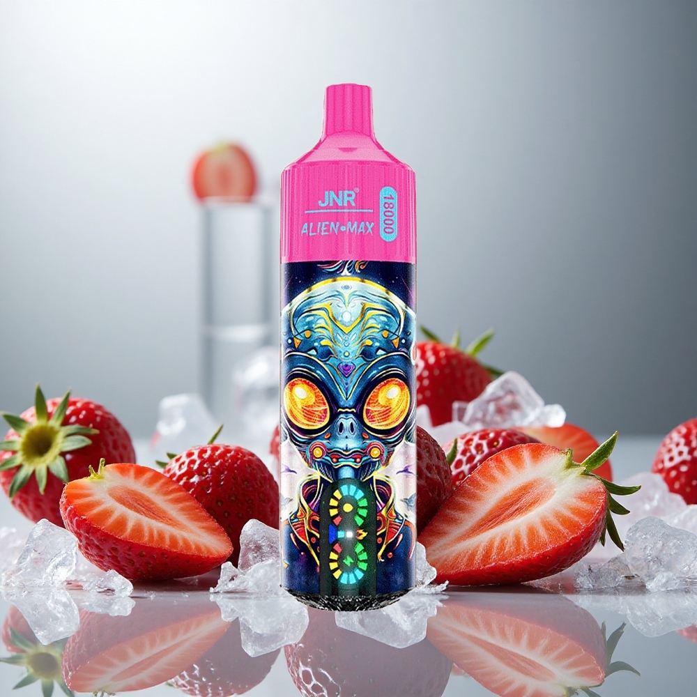 JNR Alien Max 18000 Puffs Enkratna E-cigareta Jagodni Led s Smart LED Display in 28ml E-tekočine