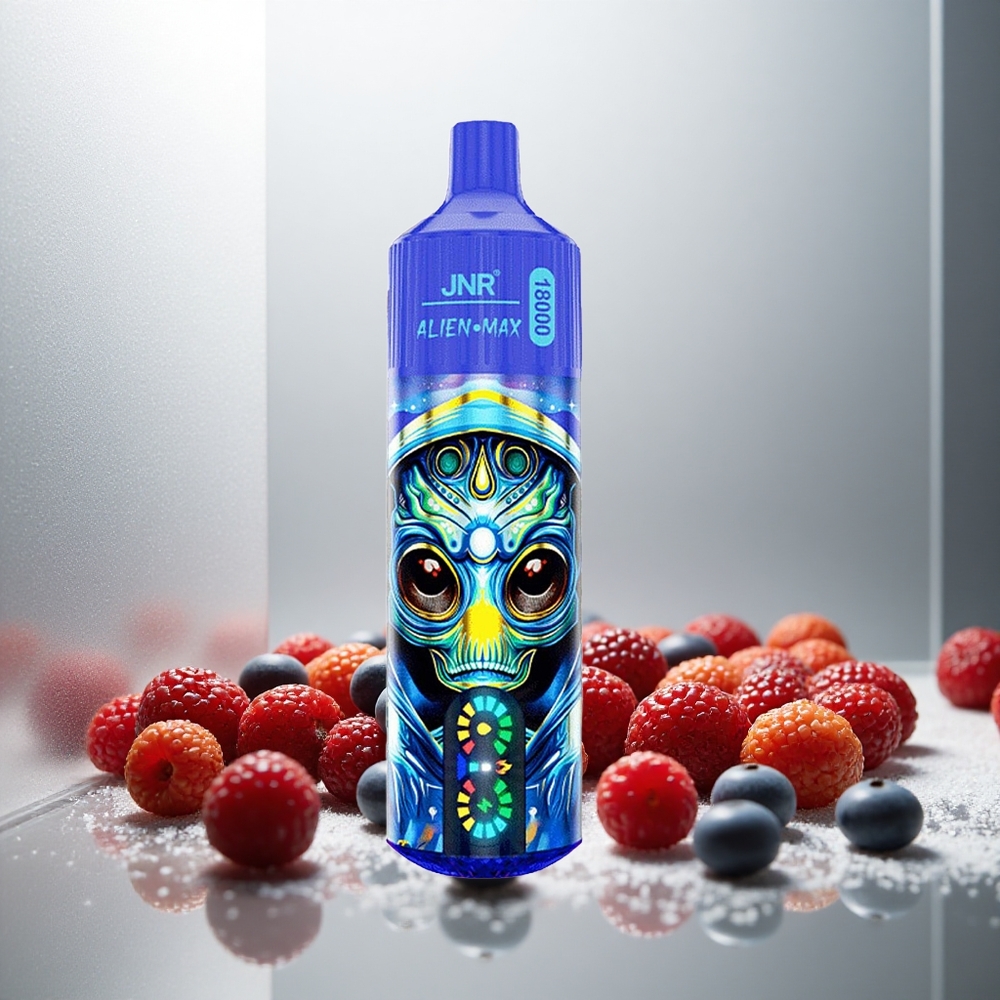 JNR Alien Max 18000 Puffs Enkratna E-cigareta Mešane Jagode s Pametnim LED Zaslonom in Hitrim Polnjenjem Type-C