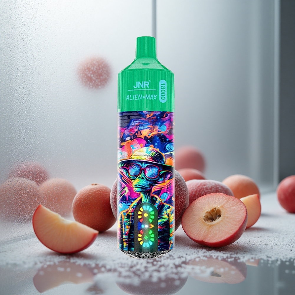JNR Alien Max 18000 Puffs Enkratna E-cigareta Zmrzlo Jabolko z LED zaslonom in 28ml tekočine