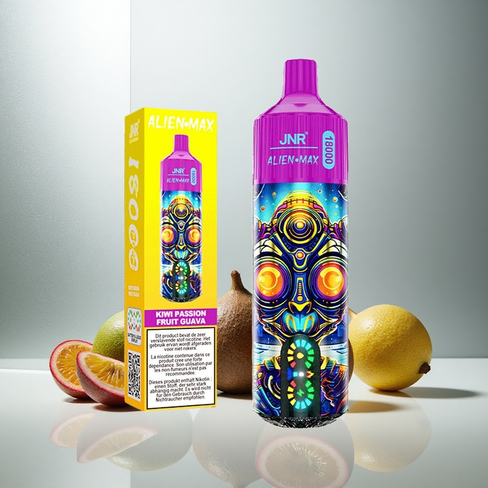 JNR Alien Max 18000 Puffs Enkratna Vape Kivi Pasijonka Guava s Približno 18000 Potegov in 28ml E-tekočine