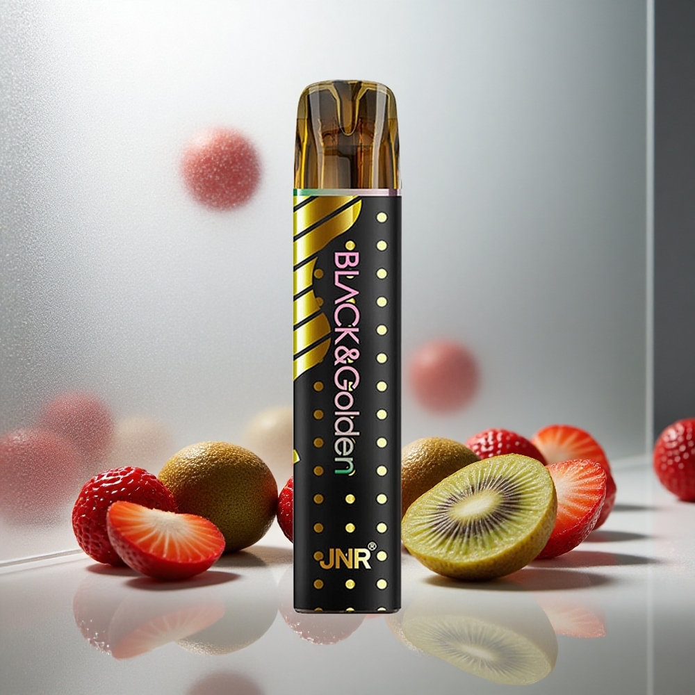 JNR Black&Golden 600+200 Pufi Enkratna Vape Jagoda-Kivi, 800 Pufov, 2ml E-tekočine
