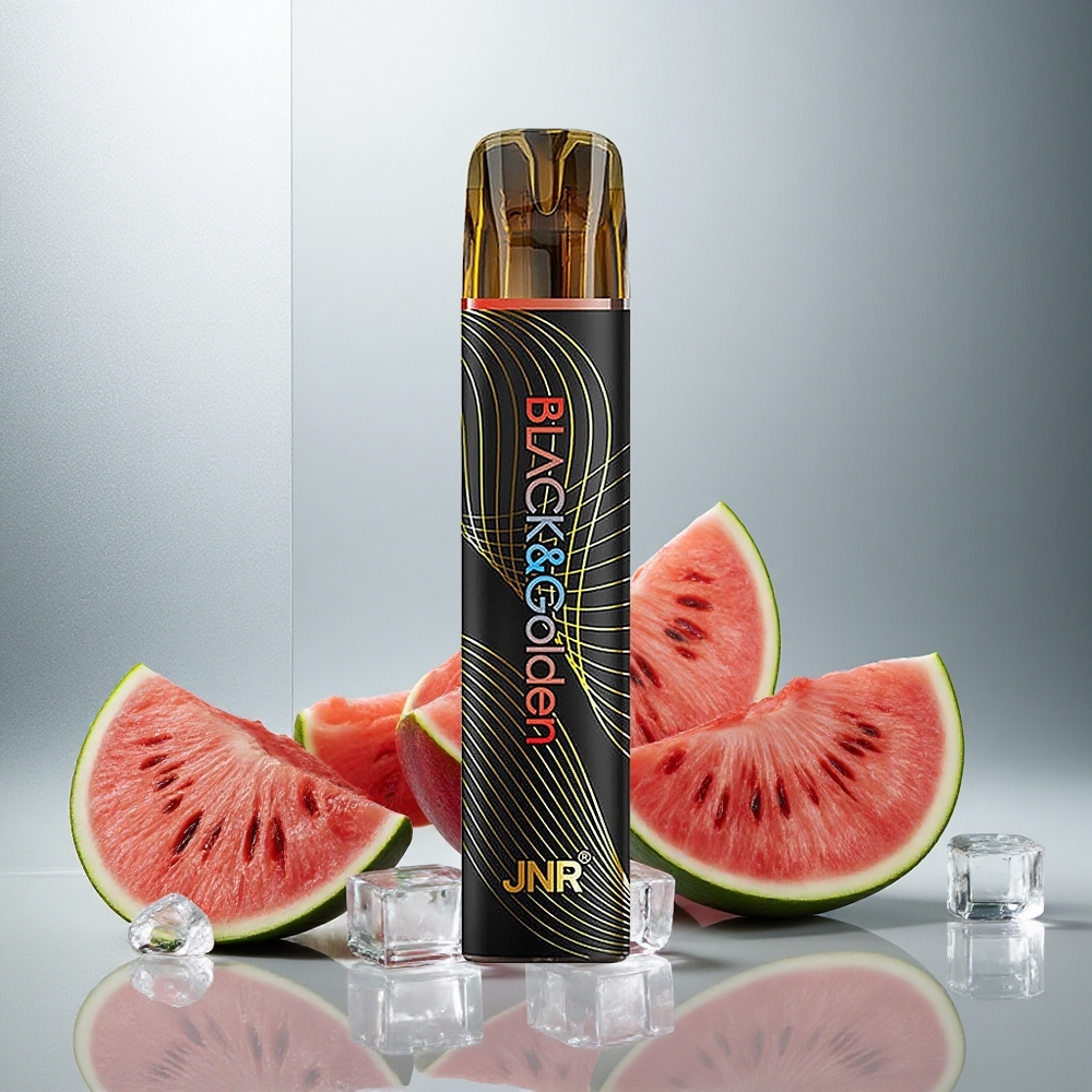 JNR Black&Golden 600+200 Pusti Enkratna E-cigareta Lubenica Led 800 Pufov 2ml