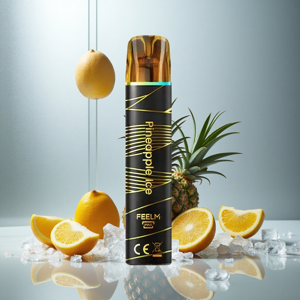 JNR Črna&Zlata 600+200 Pufi Enkratna E-cigareta Ananas Led z 800 Pufi in 2% Nikotina