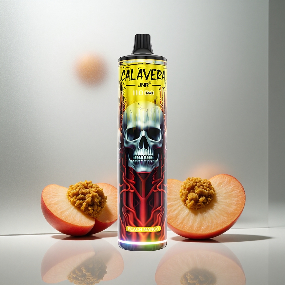 JNR Calavera 11000 Puffov Enkratna E-cigareta Breskva Mango z Type-C Polnjenjem in 850 mAh Baterijo