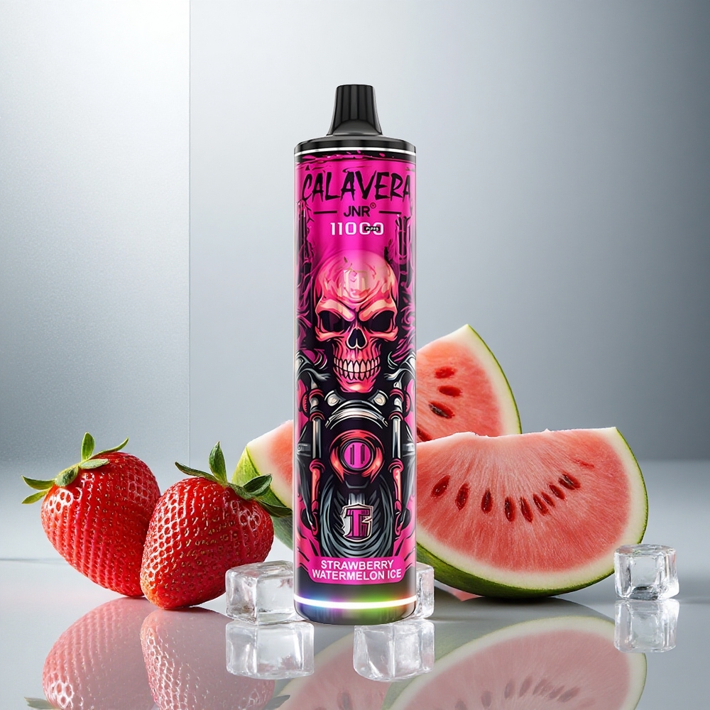 JNR Calavera 11000 Puffov Enkratna E-cigareta Jagoda Lubenica Led z USB-C in 850 mAh