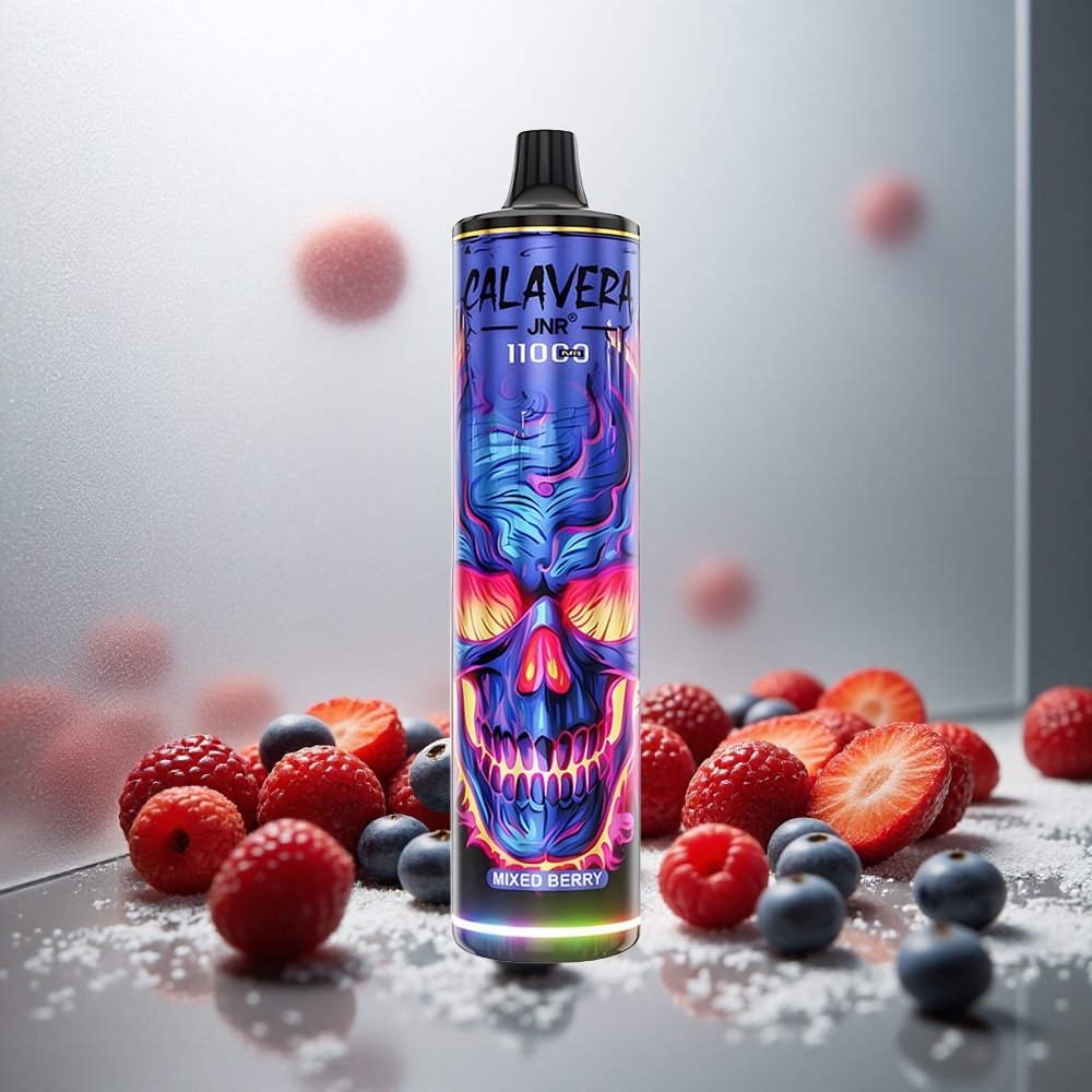 JNR Calavera 11000 Puffov Enkratna E-cigareta Mešane Jagode s 21ml E-tekočine in 850 mAh Baterijo
