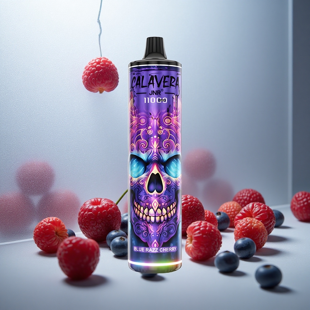 JNR Calavera 11000 Puffov Enkratna E-cigareta Modri Malina Češnja z Type-C in 850 mAh