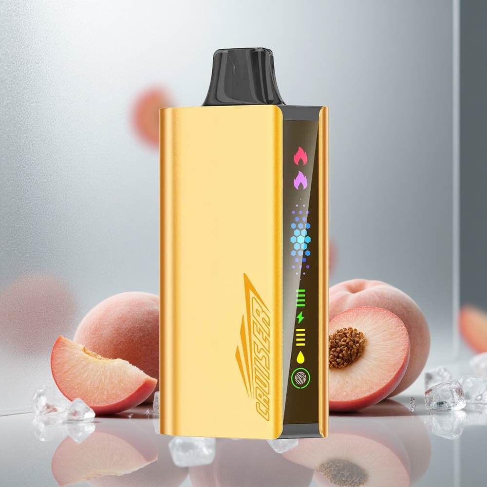 JNR Cruiser 12000 Pufov Enkratna E-cigareta Brez Polnjenja Breskev Led s 3500 mAh Baterijo in Dvojna mrežasta tuljava