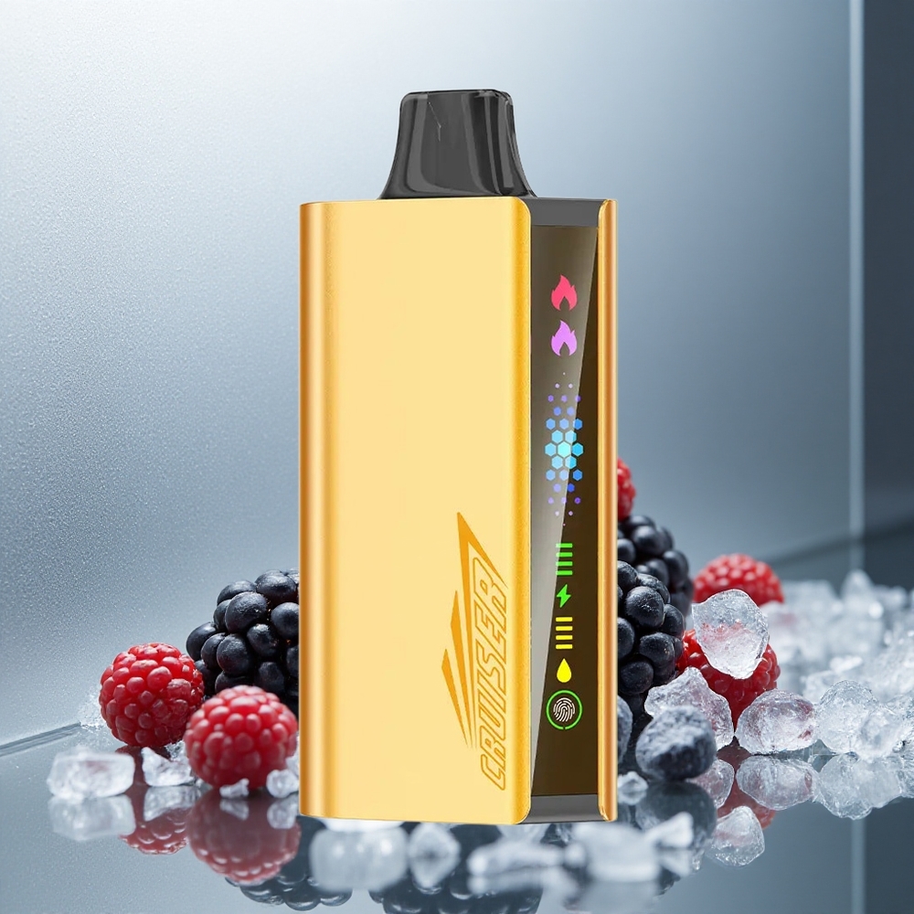 JNR Cruzer 12000 Pufi Enkratna E-cigareta Brez Polnjenja Črni Jagodični Ledenec z 3500 mAh Baterijo in Dvojnim Mesh Navojem