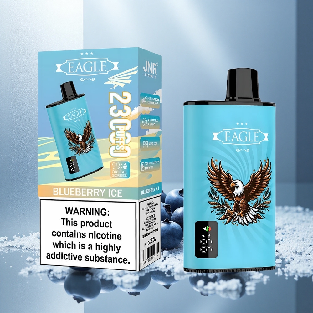 JNR EAGLE Smart 23000 Pofov Enkratna Vap z Digitalnim Zaslonom in 750mAh Kapaciteto Baterije Borovnica Led