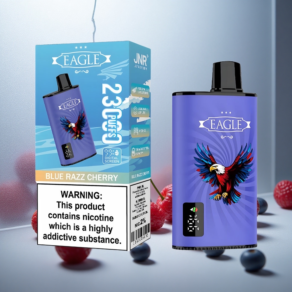 JNR EAGLE Smart 23000 Pofov Enkratna Vape Modra Malina Češnja z Digitalnim Zaslonom in Nastavljivim Pretokom Zraka