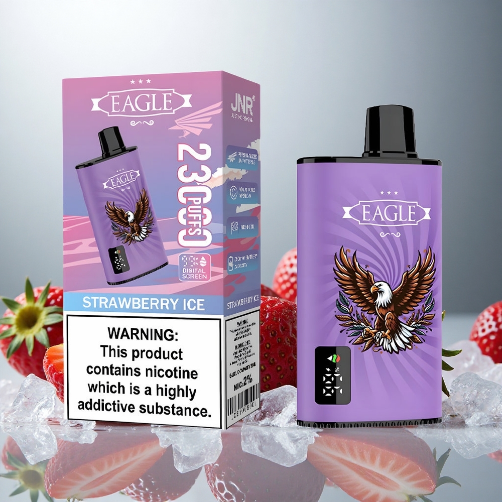 JNR EAGLE Smart 23000 Puffov Enkratna E-cigareta Jagodni Led s 25ml E-tekočine in 750mAh Baterijo