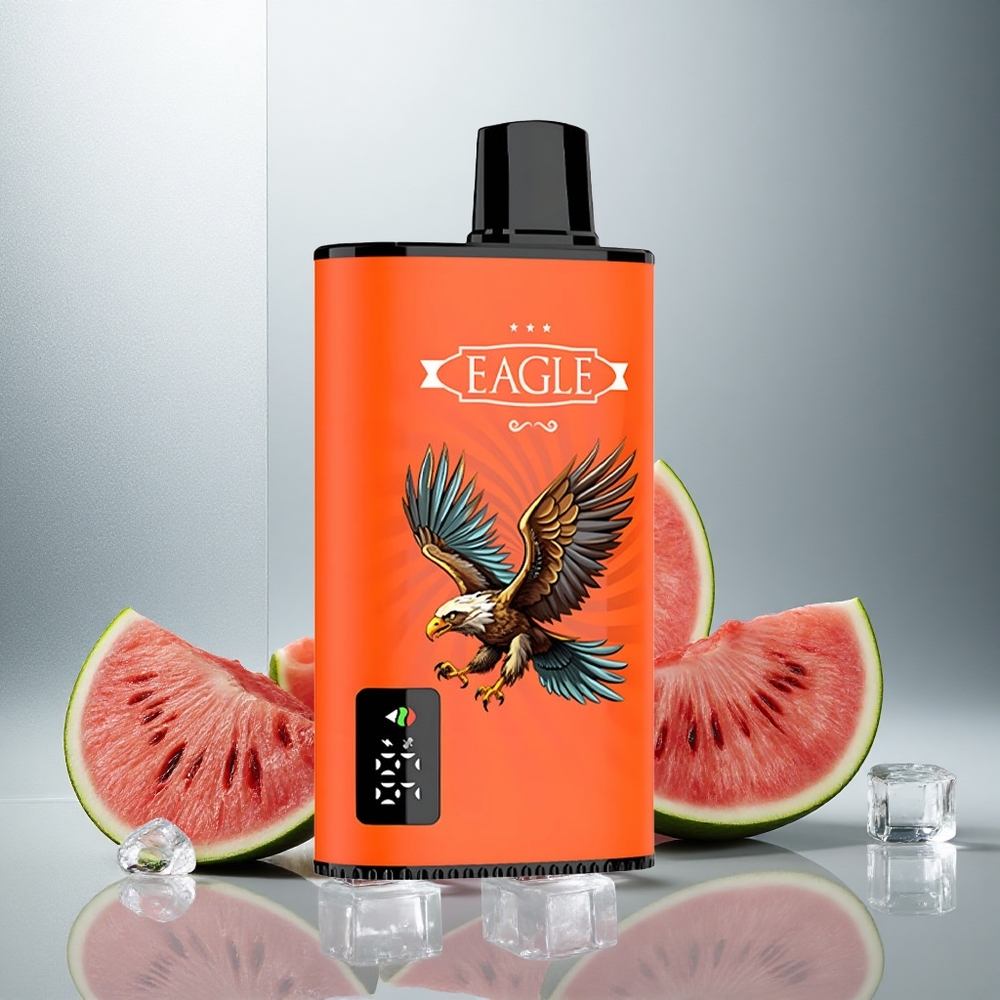 JNR EAGLE Smart 23000 Puffov Enkratna E-cigareta Lubenica Led z Digitalnim Zaslonom in Nastavljivim Pretokom Zraka