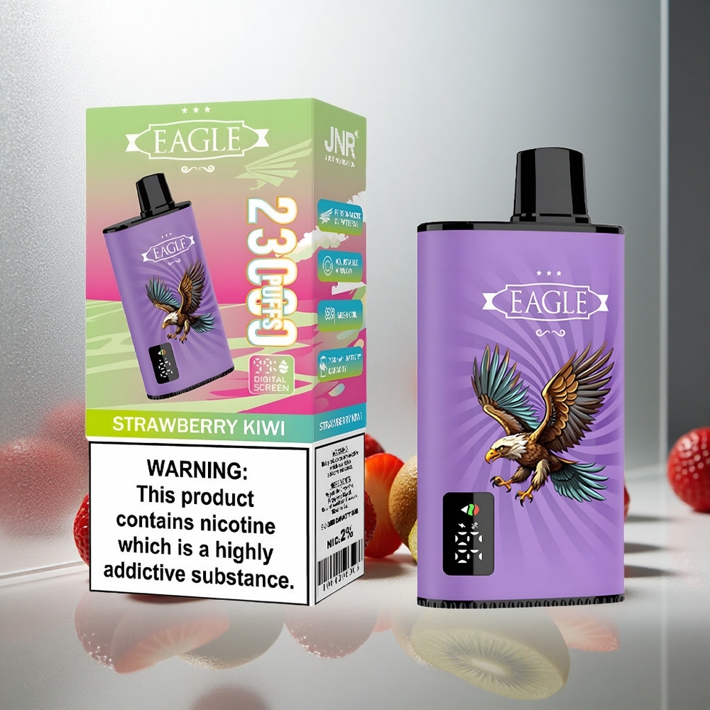 JNR EAGLE Smart 23000 Pufi Enkratna Vape Jagoda-Kivi z Digitalnim Zaslonom in 25ml E-tekočine