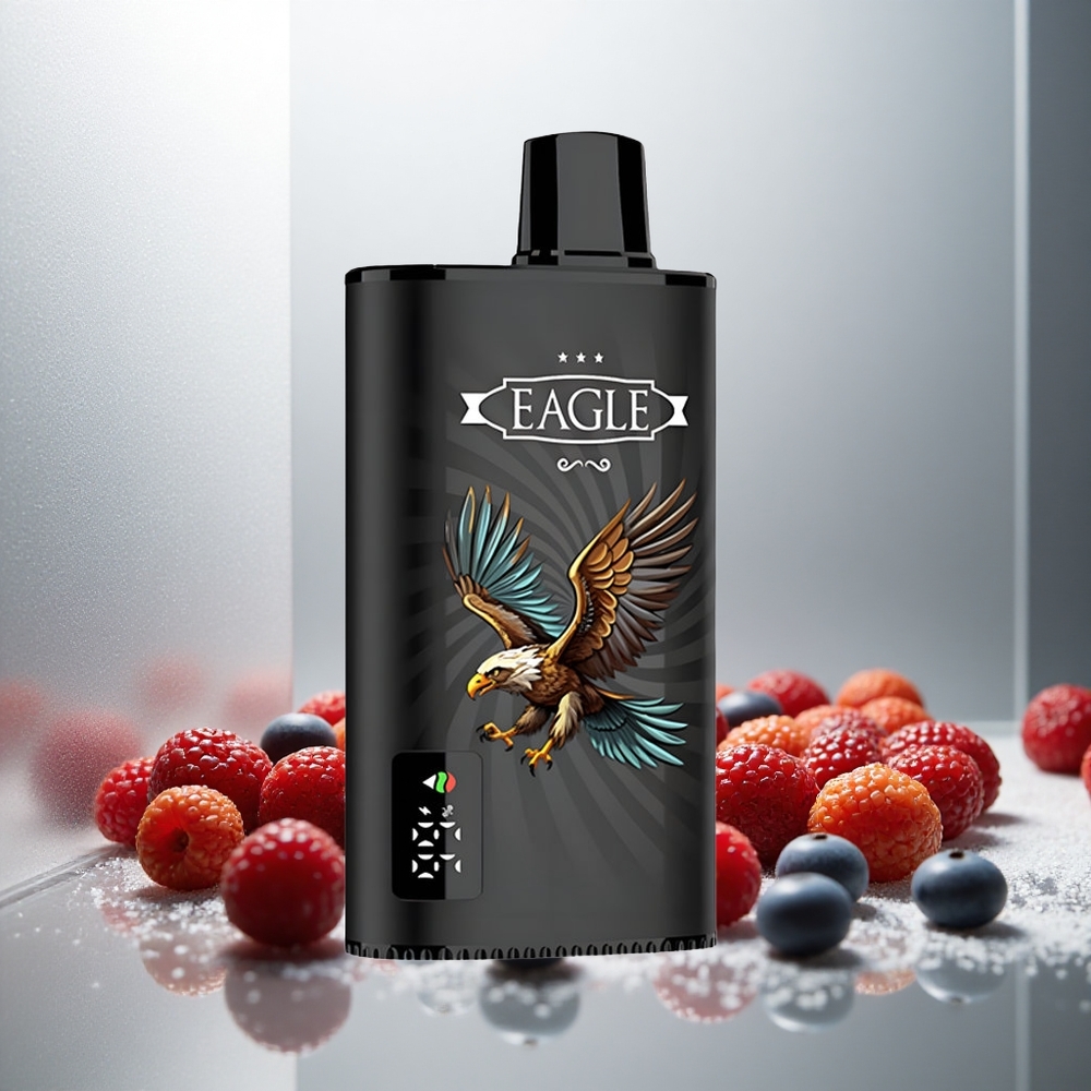 JNR EAGLE Smart 23000 Pufs Enkratna E-cigareta z Digitalnim Zaslonom in Nastavljivim Pretokom Zraka Mešane Jagode