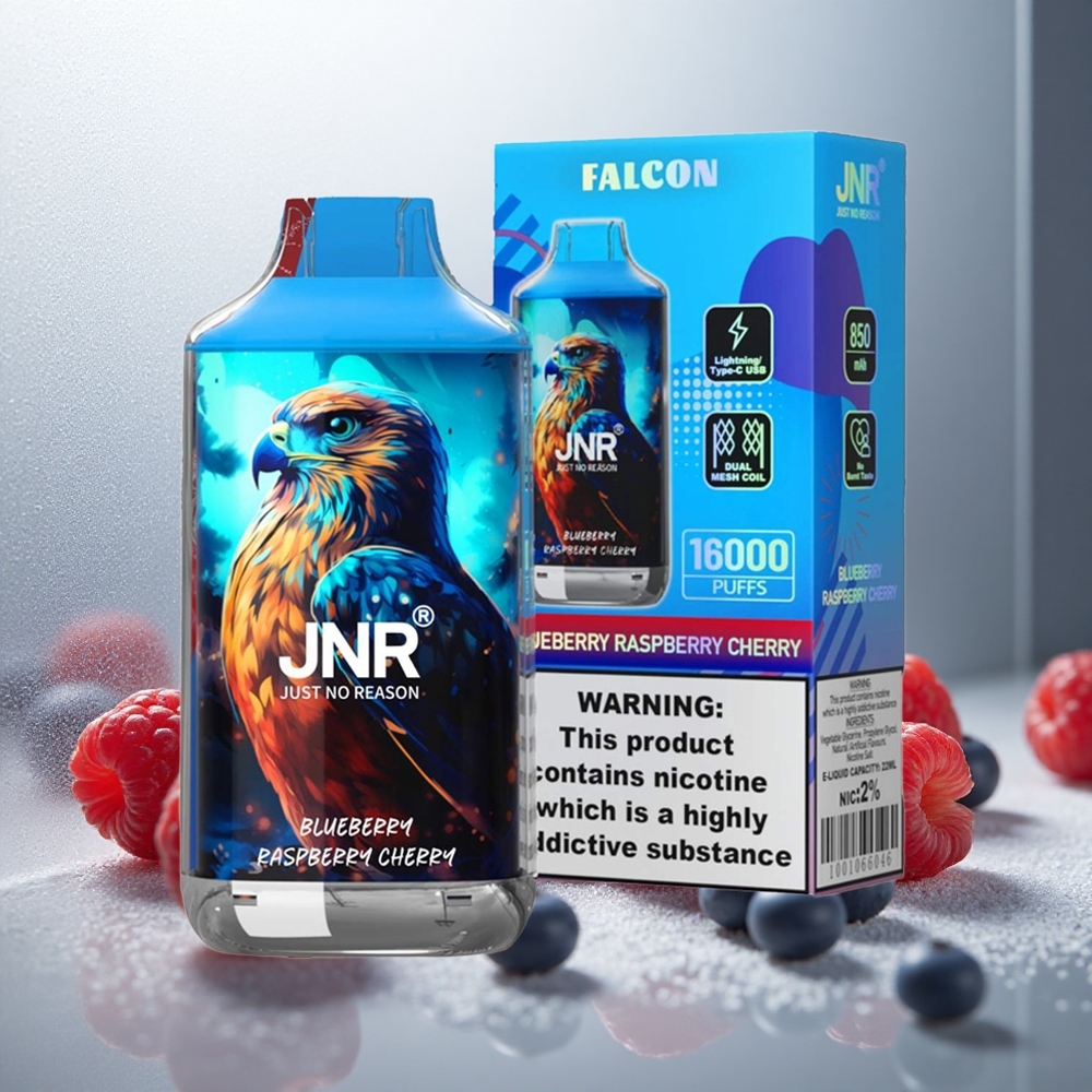 JNR Falcon 16000 Puffs Enkratna E-cigareta Borovnica Malina Češnja 22ml 850mAh