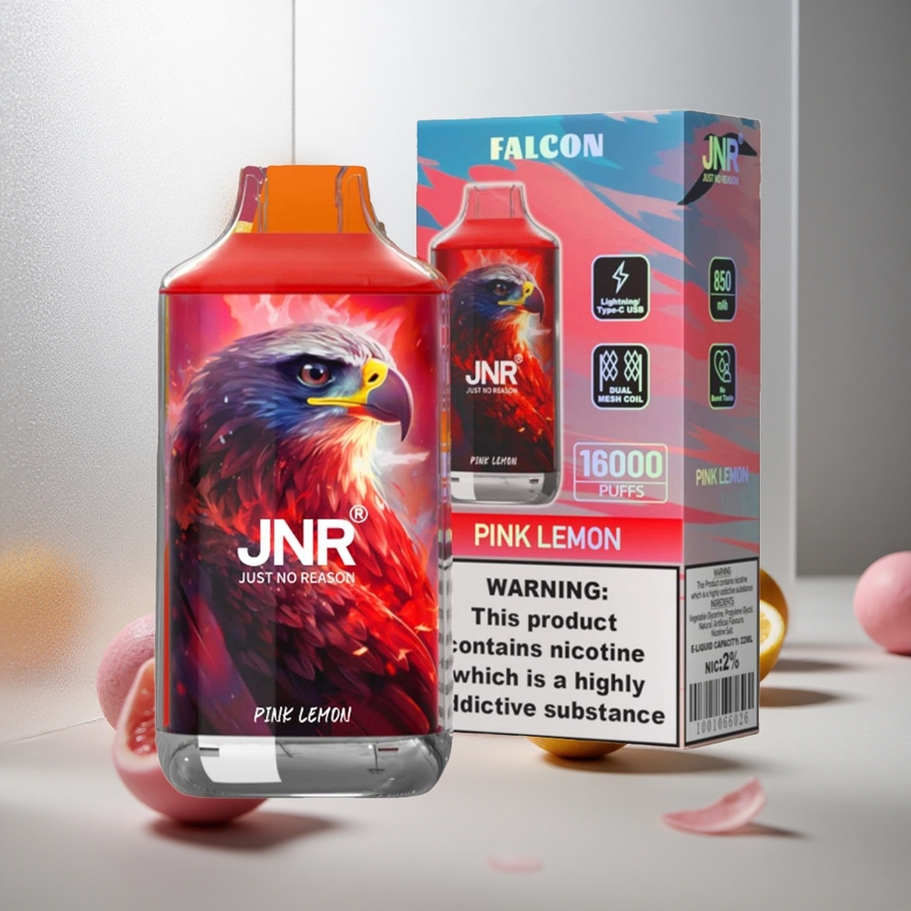 JNR Falcon 16000 Pufi Enkratna Vape Roza Limona z 22ml E-tekočine in 850 mAh Baterijo