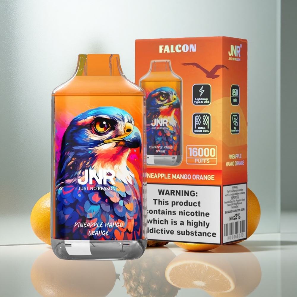 JNR Falcon 16000 Pufov Enkratna E-cigareta Ananas Mango Oranžna 22ml 850mAh