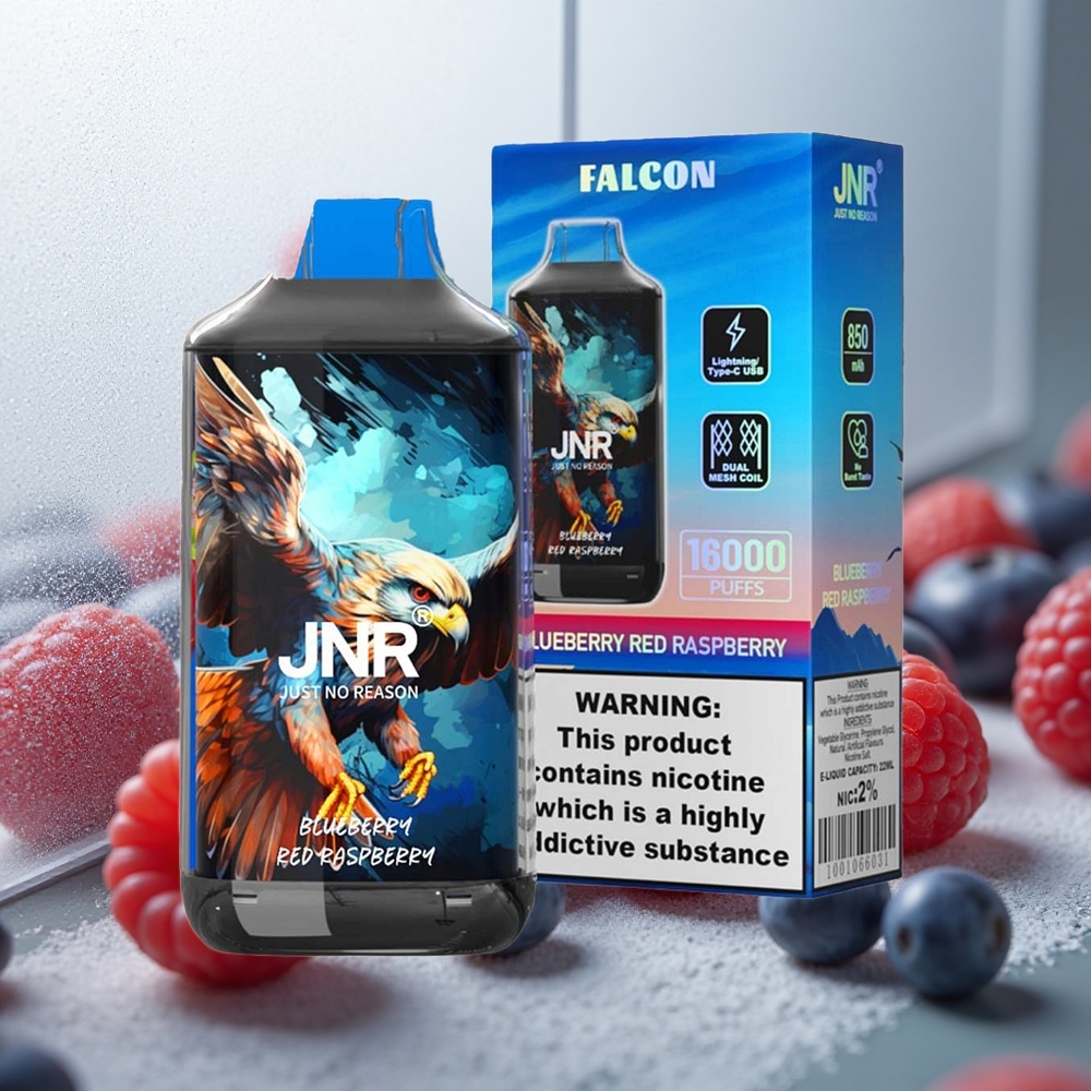 JNR Falcon 16000 Pufov Enkratna E-cigareta Borovnica Rdeča Malina 850 mAh 22ml