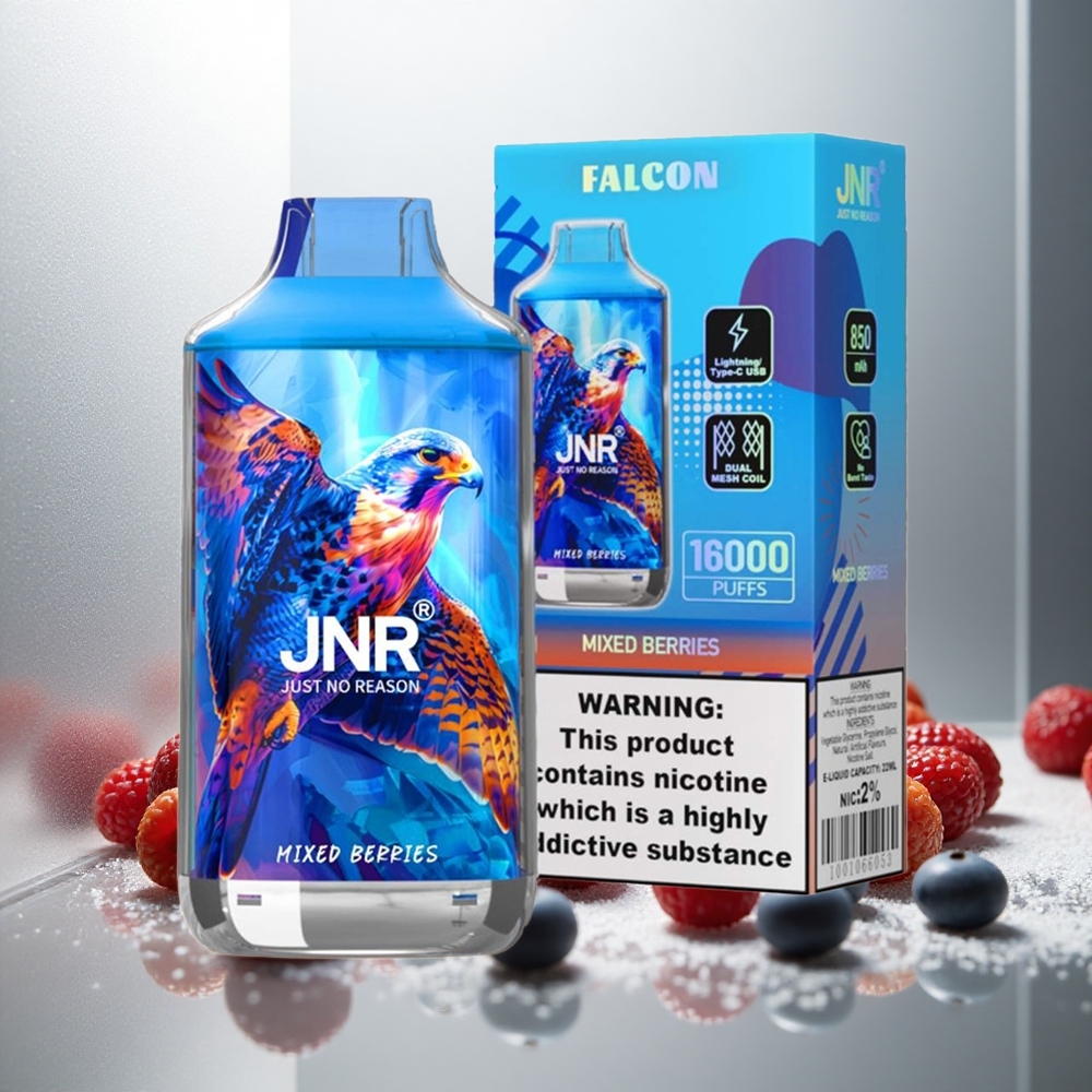 JNR Falcon 16000 Pufov Enkratna E-cigareta Mešane Jagode 22ml/850mAh