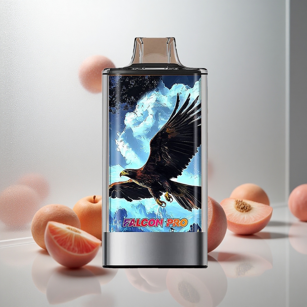 JNR Falcon Pro 28000 Enkratna E-cigareta Beli Breskva Malina 30ml 28000 Potegov