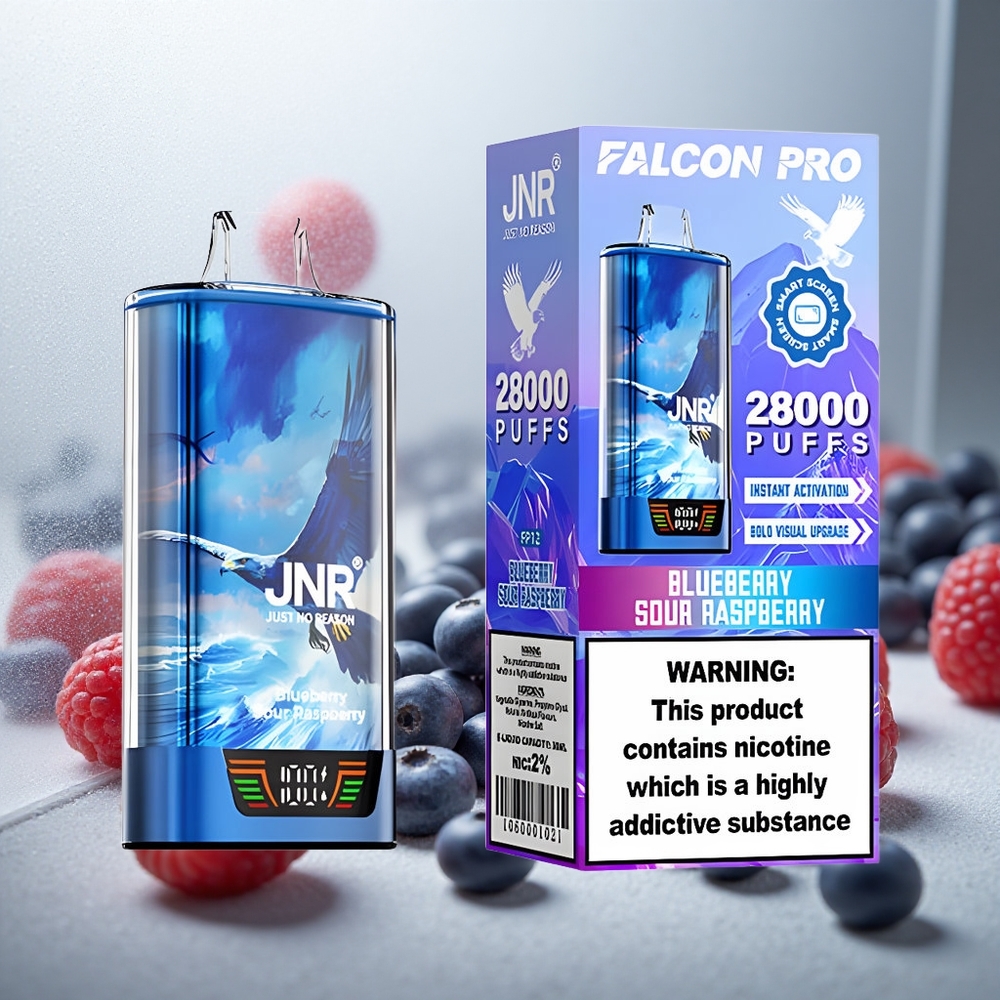 JNR Falcon Pro 28000 Enkratna E-cigareta Borovnica-Kisla Malina 30ml 5% Nikotina