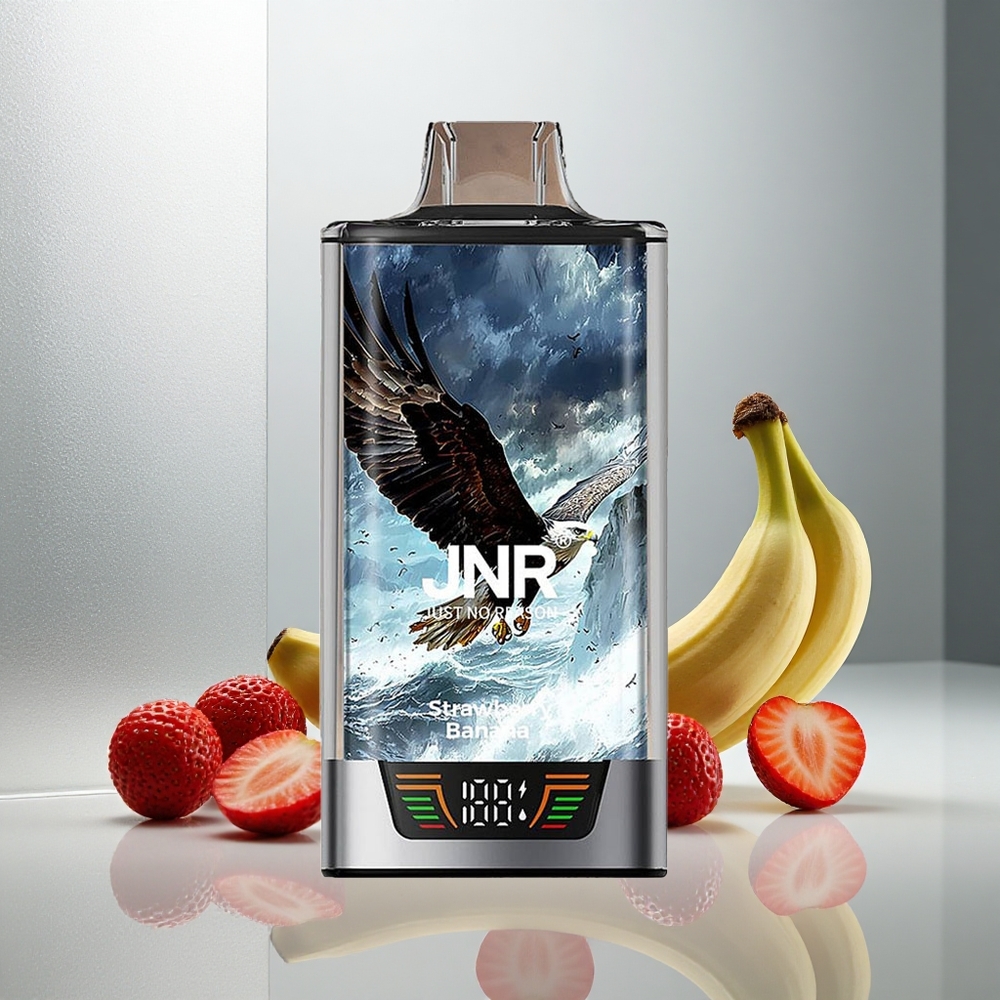 JNR Falcon Pro 28000 Enkratna E-cigareta Jagoda-Banana z 30ml E-tekočine in 28000 Potegov