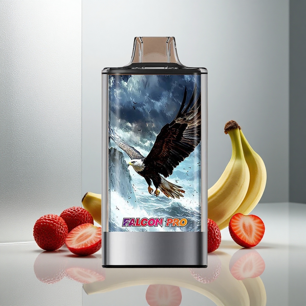 JNR Falcon Pro 28000 Enkratna E-cigareta Jagoda-Banana z 30ml E-tekočine in 28000 Potegov