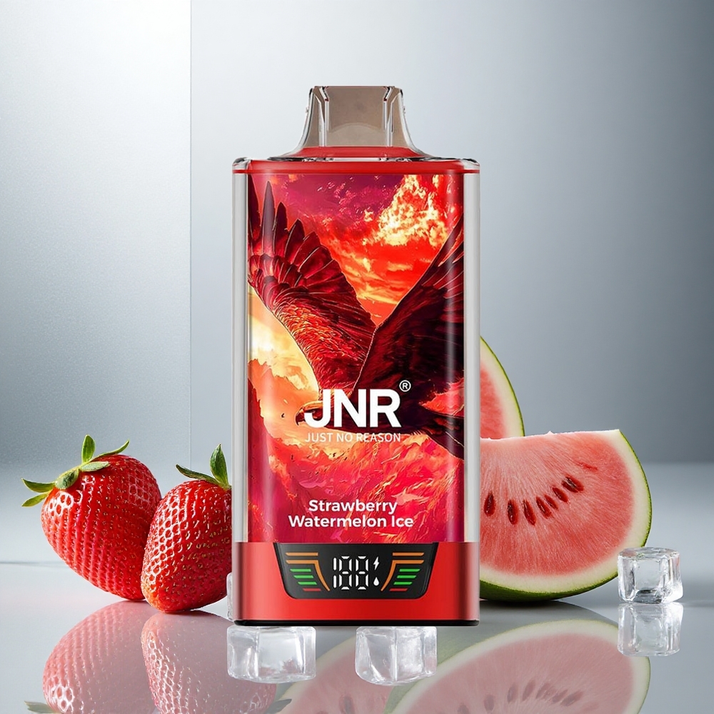 JNR Falcon Pro 28000 Enkratna E-cigareta Jagoda Lubenica Led z 30ml E-tekočine in 28000 Puffi
