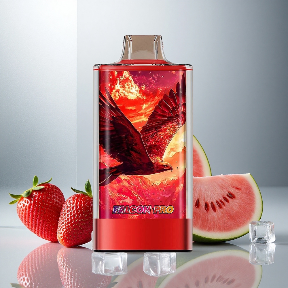 JNR Falcon Pro 28000 Enkratna E-cigareta Jagoda Lubenica Led z 30ml E-tekočine in 28000 Puffi